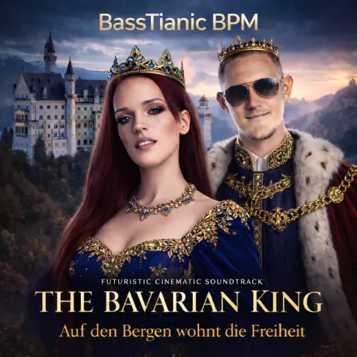 Official cover artwork for The Bavarian King, auf den Bergen wohnt die Freiheit (Futuristic Cinematic Soundtrack)